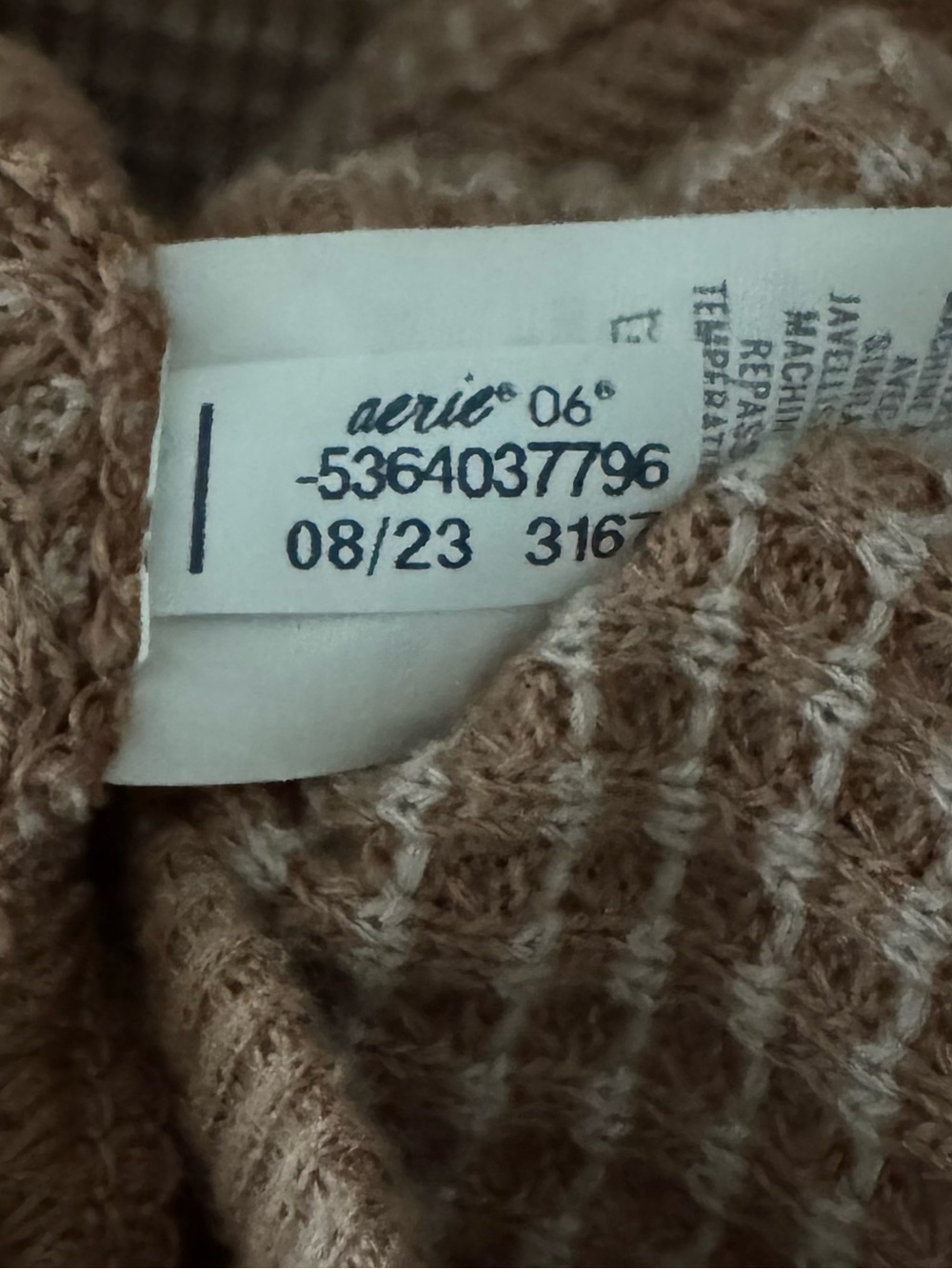 Aerie Lumber Jane Waffle Shirt Shacket XL Oversized Neutral Tan Thermal Minimal - Picture 13 of 13